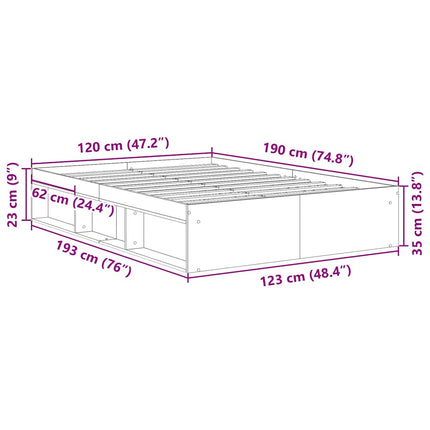 Giroletto senza Materasso Rovere Artigianale 120x190cm