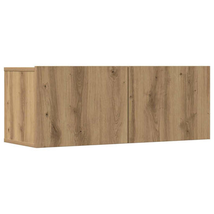 Set Mobile TV 7 pz Montato a Parete Rovere in Legno Multistrato