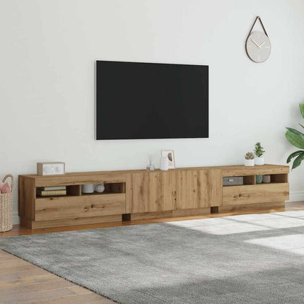 Mobile Porta TV con LED Artigianale 260x35x40 cm Multistrato