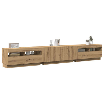 Mobile Porta TV con LED Artigianale 260x35x40 cm Multistrato
