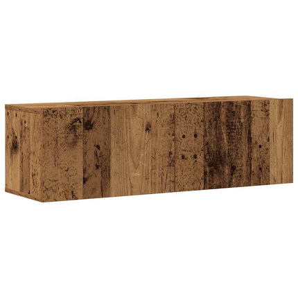 Set Mobile TV 3 pz Montato a Parete Legno Antico in Truciolato