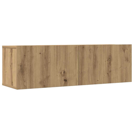 Set Mobile TV 7 pz Montato a Parete Rovere in Legno Multistrato