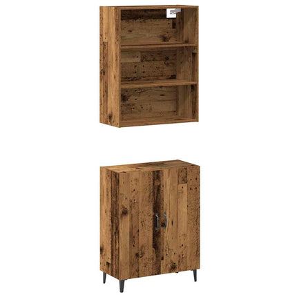 Credenza con Pensile Legno Antico in Legno Multistrato