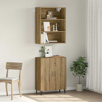 Credenza con Pensile Rovere Artigianale in Legno Multistrato