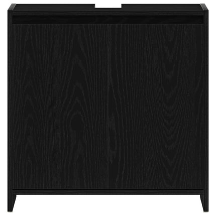 Armadietto Bagno Rovere Nero 60x33x60 cm Legno Ingegnerizzato
