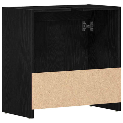Armadietto Bagno Rovere Nero 60x33x60 cm Legno Ingegnerizzato