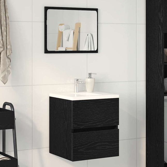 Mobile Lavabo Rovere Nero 41x38,5x45 cm in Legno Multistrato