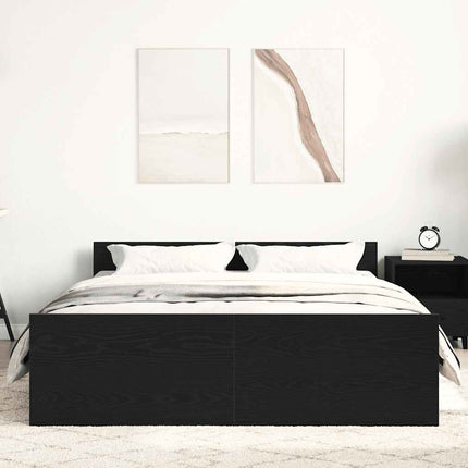 Giroletto senza Materasso Rovere Nero 120x190 cm Truciolato