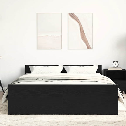 Giroletto senza Materasso Rovere Nero 135x190 cm Truciolato