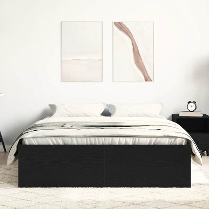 Giroletto senza Materasso Rovere Nero 140x200 cm Truciolato