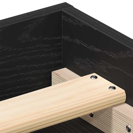 Giroletto senza Materasso Rovere Nero 140x200 cm Truciolato