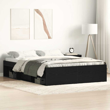 Giroletto senza Materasso Rovere Nero 140x200 cm Truciolato