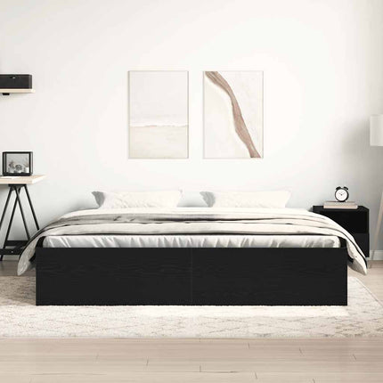 Giroletto senza Materasso Rovere Nero 150x200 cm Truciolato