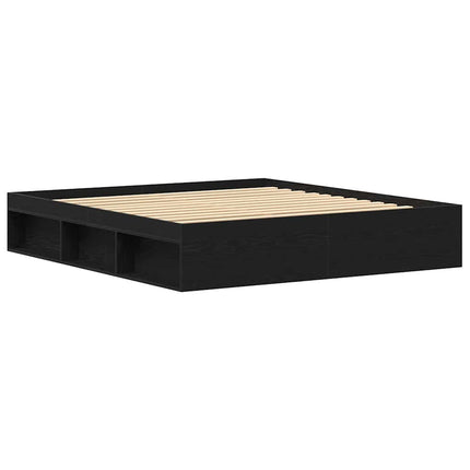 Giroletto senza Materasso Rovere Nero 200x200 cm Truciolato