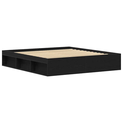Giroletto senza Materasso Rovere Nero 200x200 cm Truciolato