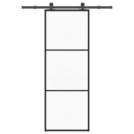 Porta Scorrevole con Ferramenta 76x205cm Vetro ESG Alluminio