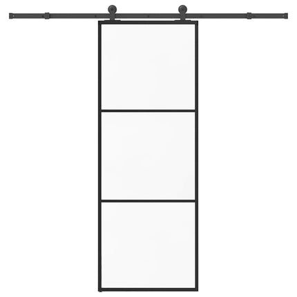 Porta Scorrevole con Ferramenta 76x205cm Vetro ESG Alluminio