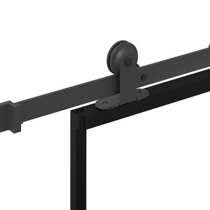 Porta Scorrevole con Ferramenta 76x205cm Vetro ESG Alluminio