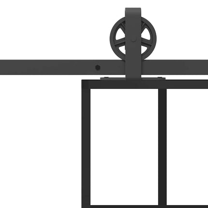 Porta Scorrevole con Ferramenta 76x205cm Vetro ESG Alluminio