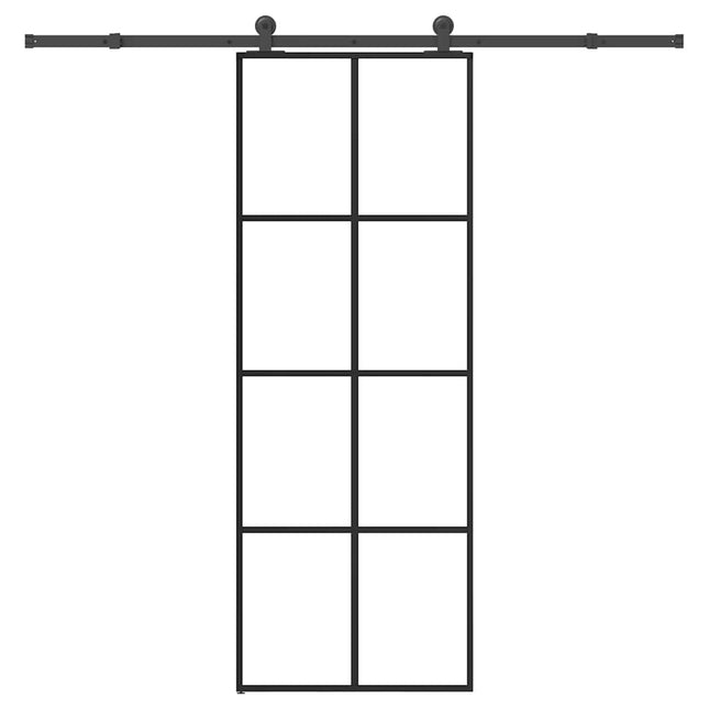 Porta Scorrevole con Ferramenta 76x205cm Vetro ESG Alluminio