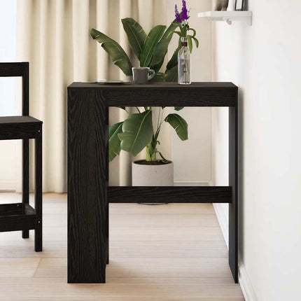 Tavolo Bar con Rastrelliera Rovere Nero 90x40x103,5 cm