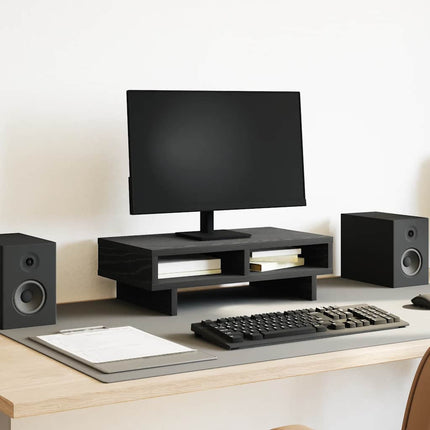 Supporto per Monitor Rovere Nero 50x27x15 cm in Truciolato