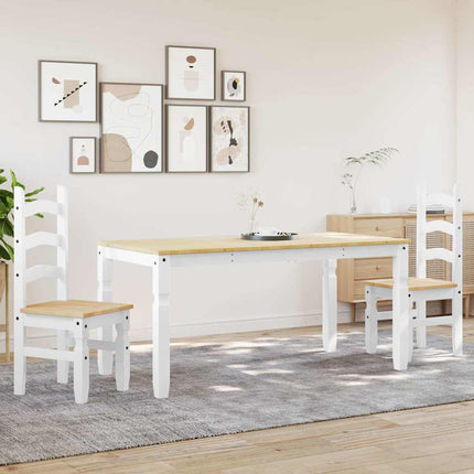 Set da Pranzo 3 pz Panama Bianco in Legno Massello di Pino
