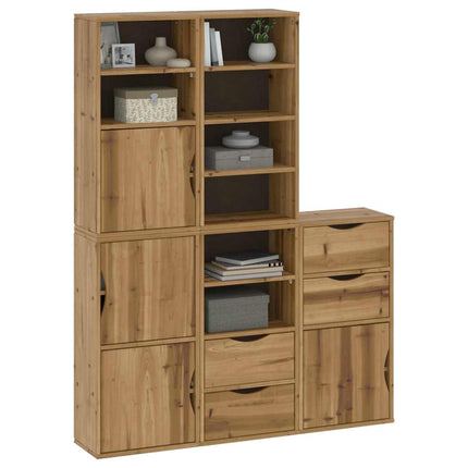 Armadietti Laterali 5 pz ODDA 40x24x79 cm Legno Massello Pino
