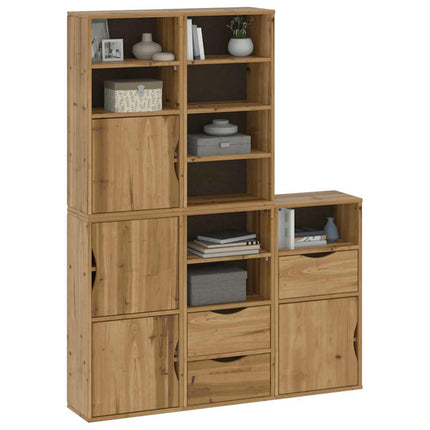 Armadietti Laterali 5 pz ODDA 40x24x79 cm Legno Massello Pino