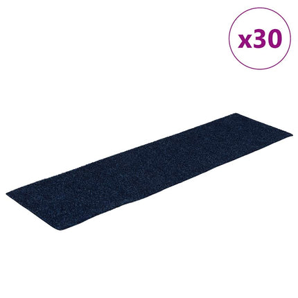 Tappetini per Scale Autoadesivi 30 pz Blu 76x20 cm Rettangolare