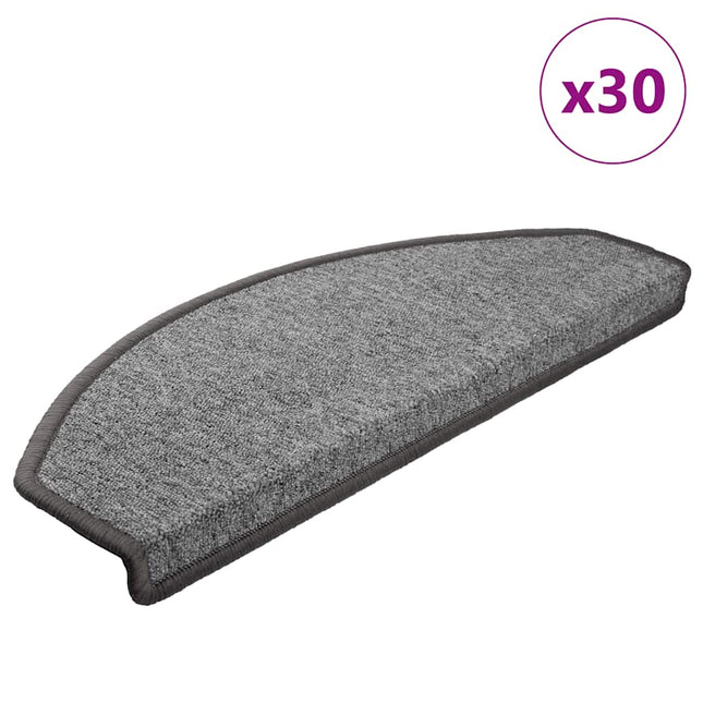 Tappetini per Scale 30 pz Grigio Scuro 65x24x4 cm