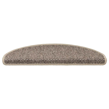 Tappeti Adesivi Scale Aspetto Sisal 30 pz 65x21x4cm Beige Scuro