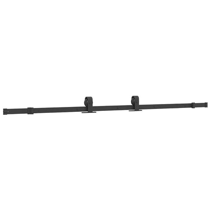 Porta Scorrevole con Ferramenta Nera 90x205 cm in Vetro ESG