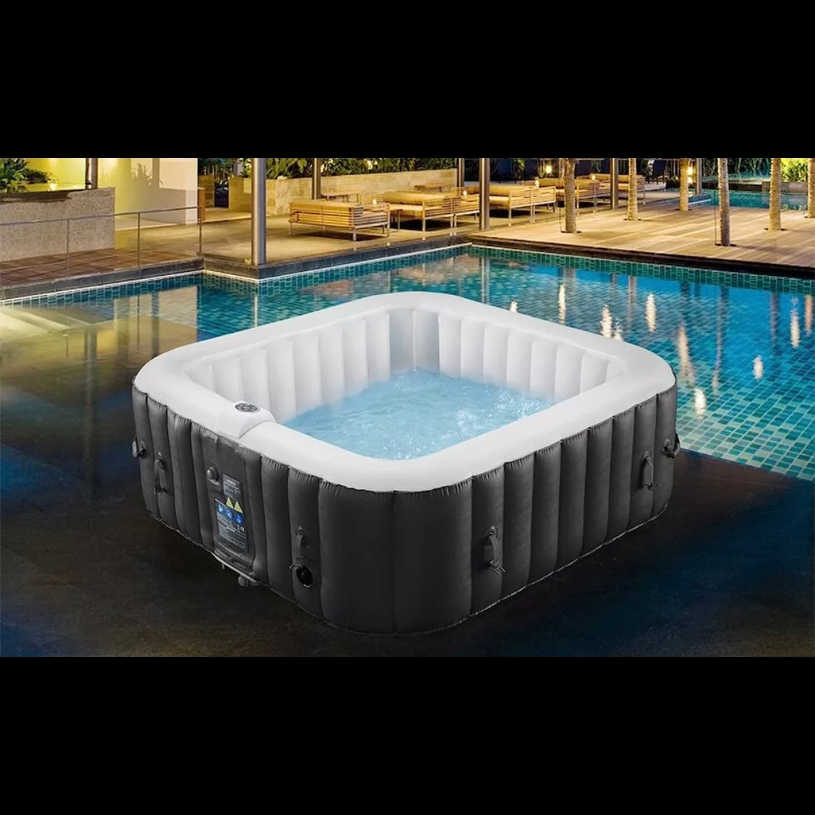 SPA Piscina idromassaggio Spa gonflabile in PVC - 6 posti - 185x185x65cm con LED