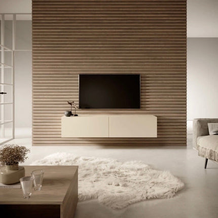 MOBILE PORTA TV BEIGE PER ARREDO SALOTTO SOGGIORNO 140x31,6x30
