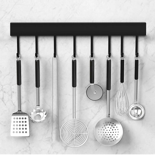 Barra da cucina, porta casseruola da parete da cucina per appendere utensili da cucina, barra per appendere guide di supporto 40 cm con 8 ganci