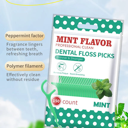 Mint dental floss stick - home portable disposable care dental floss stick - oral care - deep cleaning - interdental cleaning pr
