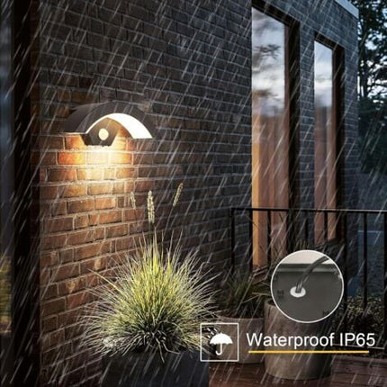 Applique da Esterno LED Moderna con Sensore di Movimento 24W 550LM, Gris Antracite Illuminazione Esterna a U IP65 3000K Luce Calda per Veranda Passerella Giardino Balcone